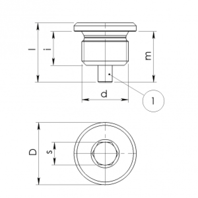 Tappo magnetico TCEI senza
o-ring e con magnete sporgente