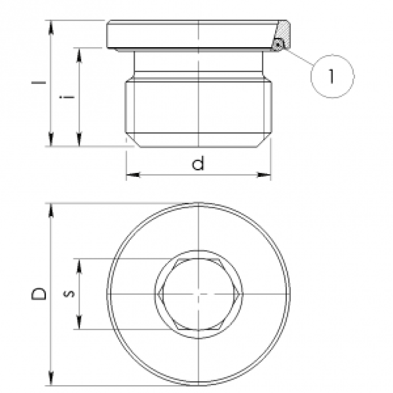 Tappo TCEI con o-ring antisfilamento in acciaio zincato